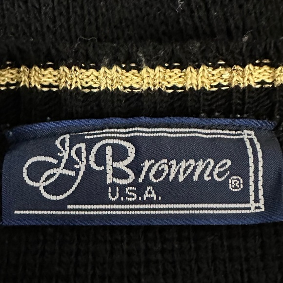 JJ Browne Sweater L Knit Florall Gold Lame Vintage - Picture 6 of 6